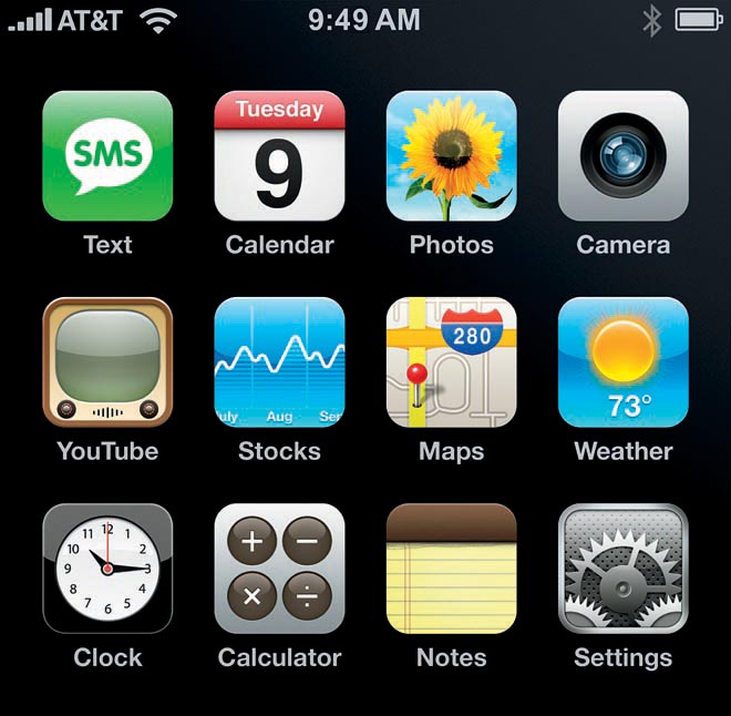iphone date icon. Above is the iPhone main